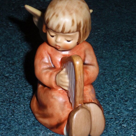 "Song Of Praise" Goebel Hummel Figurine #454 Angel With Harp TMK6 - CUTE GIFT! - Picture 4 of 10
